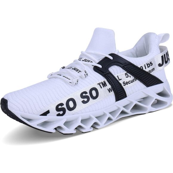 Women's White Running Walking Tennis Blade Non Slip Athletic Sneakers Shoes - Picture 4 of 7